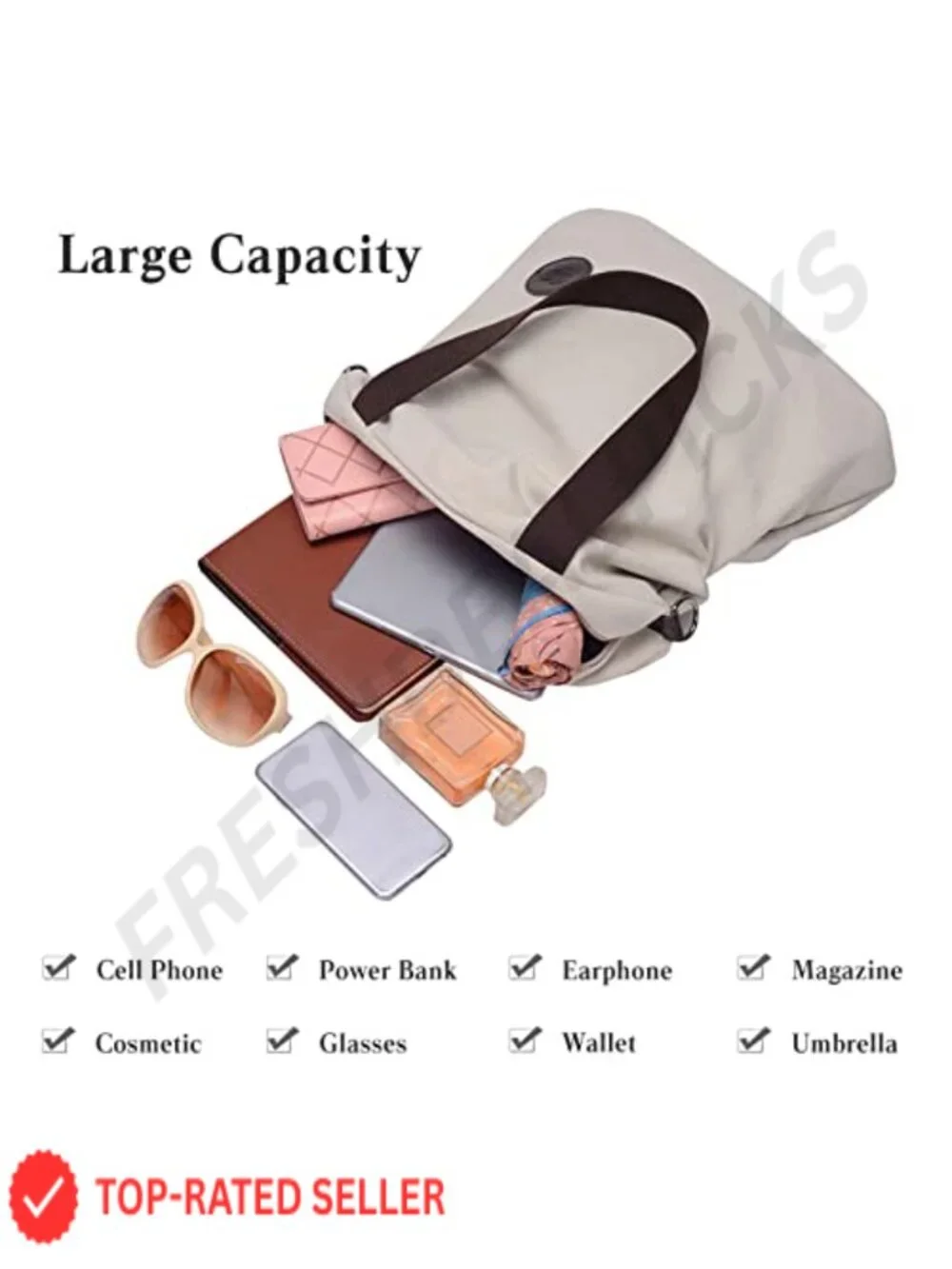 Canvas Hobo Shoulder Bag Crossbody Tote for Women Travel Work